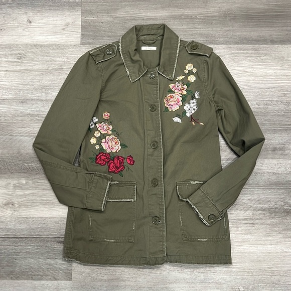 Maurice’s floral embroidered military shacket, EUC - Picture 1 of 5